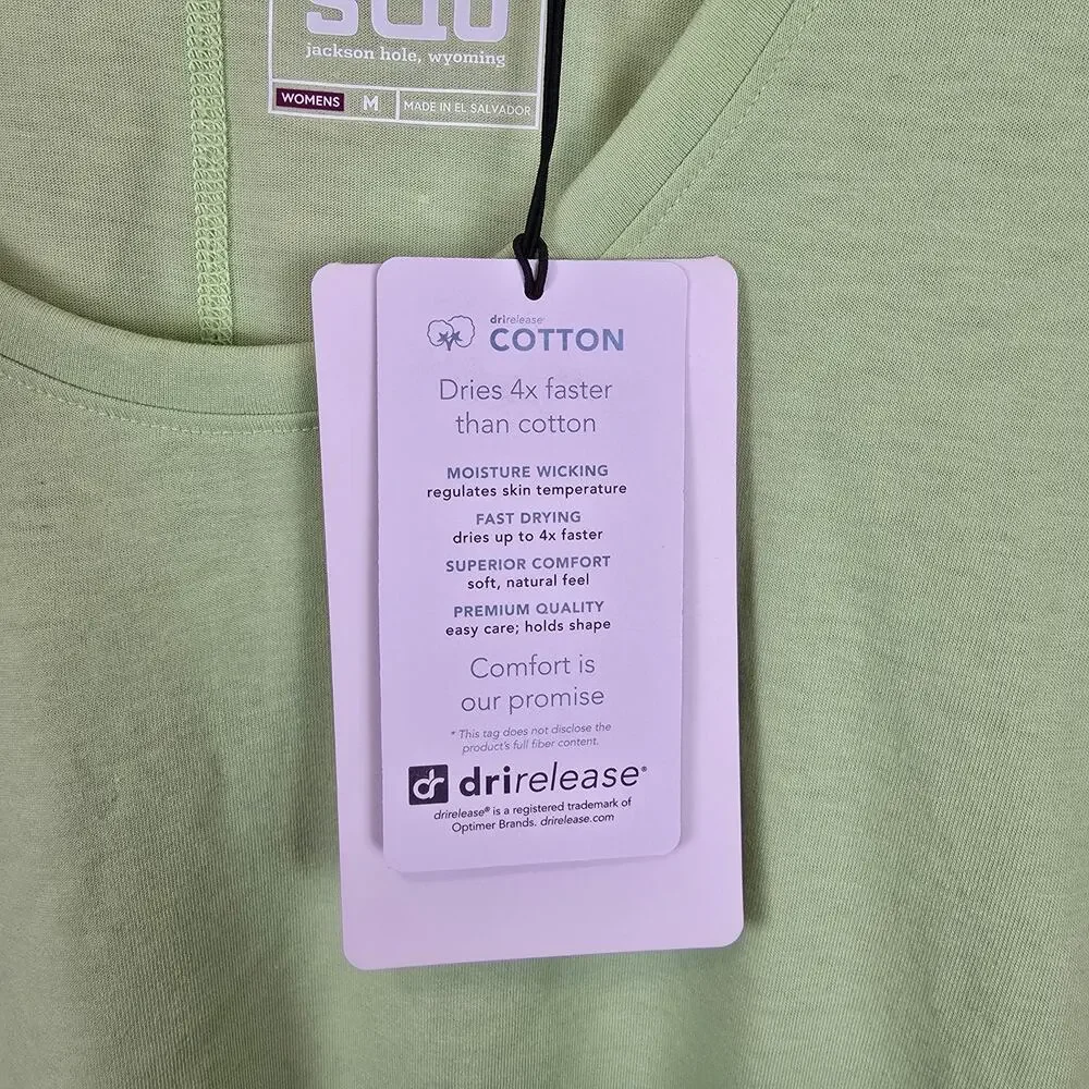Stio Divide Scoop Neck Tee Womens Size Medium Short Sleeve Lime Zest Heather - Picture 3 of 4
